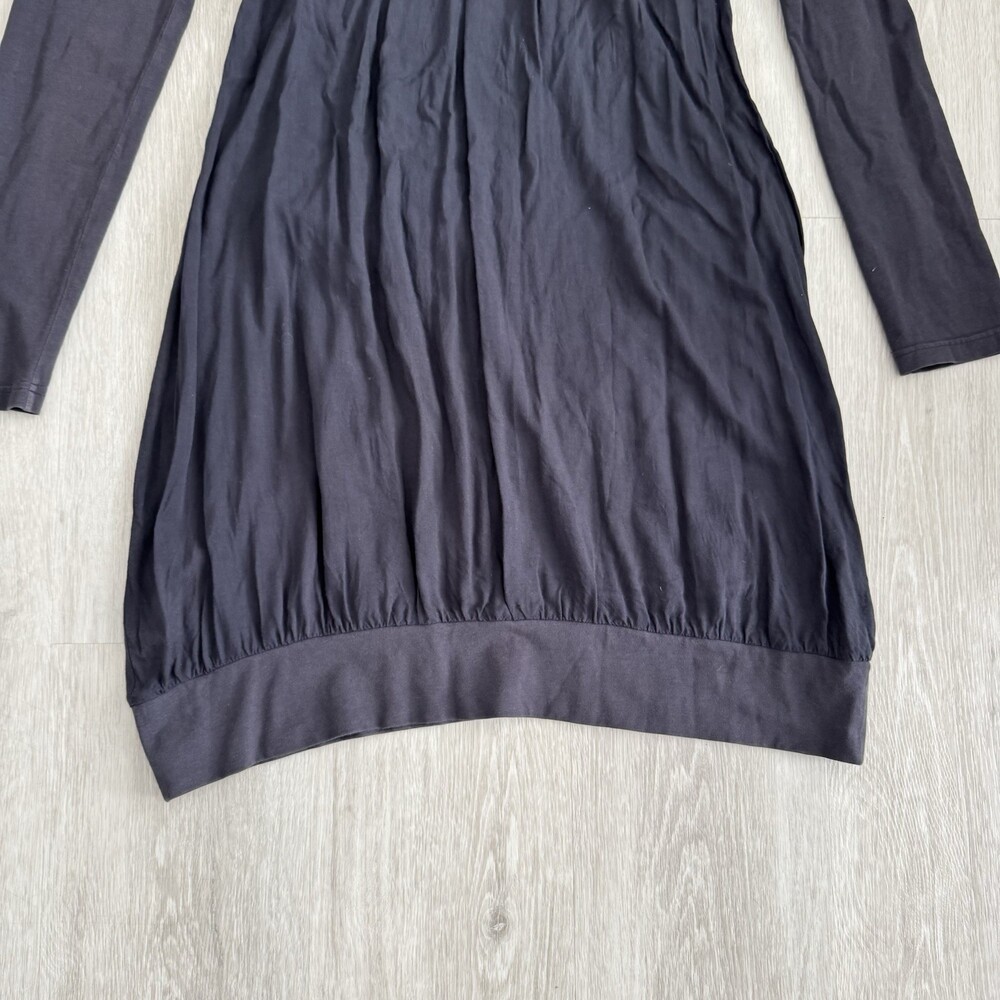 SANDWICH Dress Long Sleeve Cowl Neck Women Size 38 Navy Blue Pleated - Picture 3 of 12